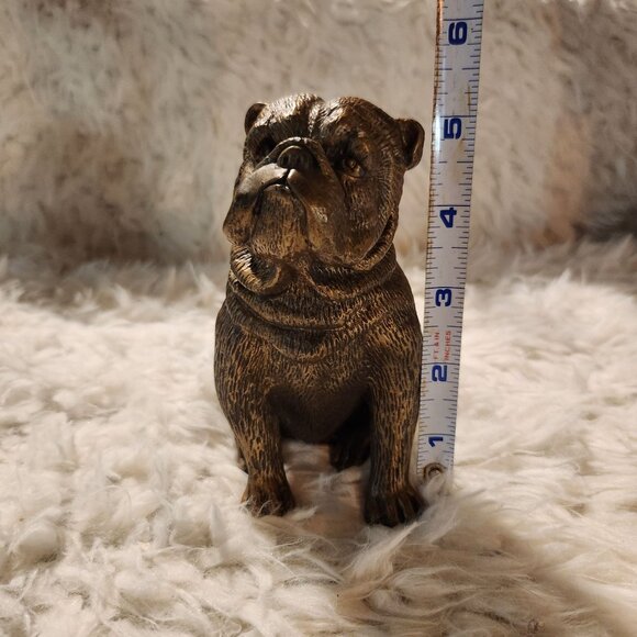 Vintage Bronze Bulldog Figurine Door Stop Paperweight Animals - Picture 3 of 7